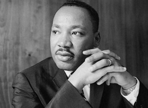 Dr. Martin Luther King, Jr. looking pensive.