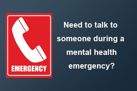 Crisis Services - emergency call information with a red phone icon - Encompass Community Supports