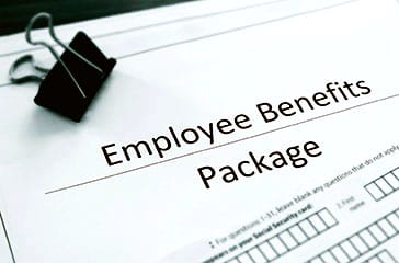 Benefits - image of employee benefits package and employment forms - Encompass Community Supports