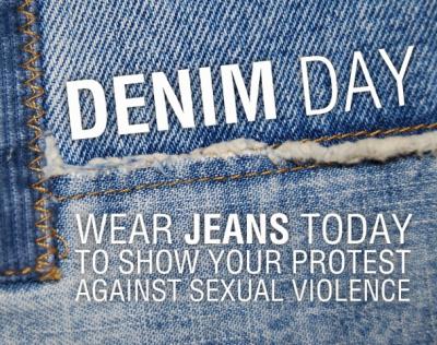 Wearing denim jeans and shirts to show protest against sexual violence at Encompass Community Supports